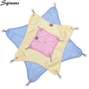 Sqinans Rodent Hammock Square Shape Summer Breathable Mesh Bed Chinchilla Hammock For Rat Hamster Ferret Small Animals Swing Toy